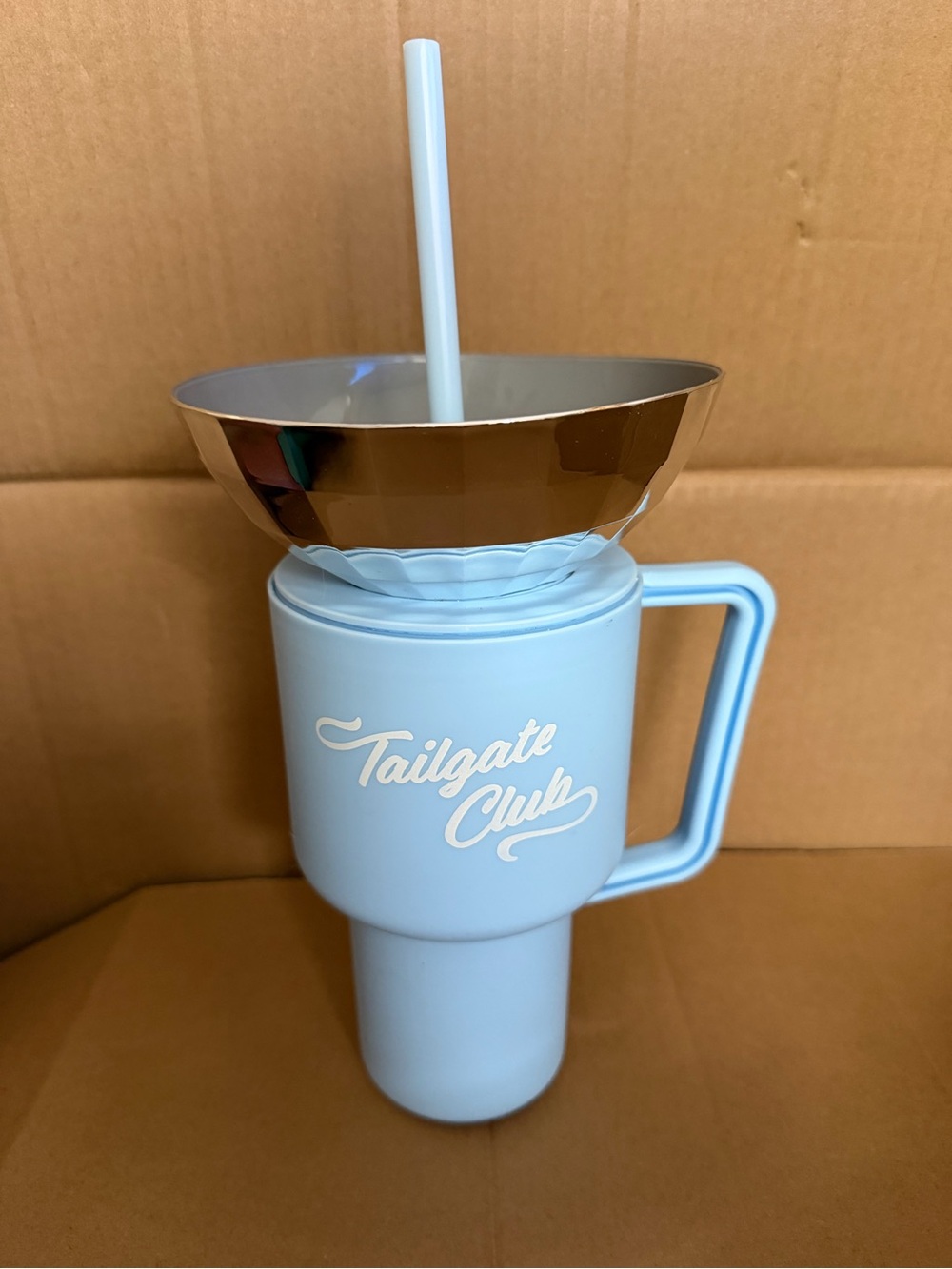 2024 2in1 Blue Tumbler w/Disco Ball Snack Bowl 31.55oz